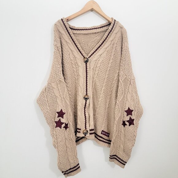 Taylor Swift Holiday Folklore 2020 Cardigan Sweater Beige 3XL/4XL - Picture 1 of 10
